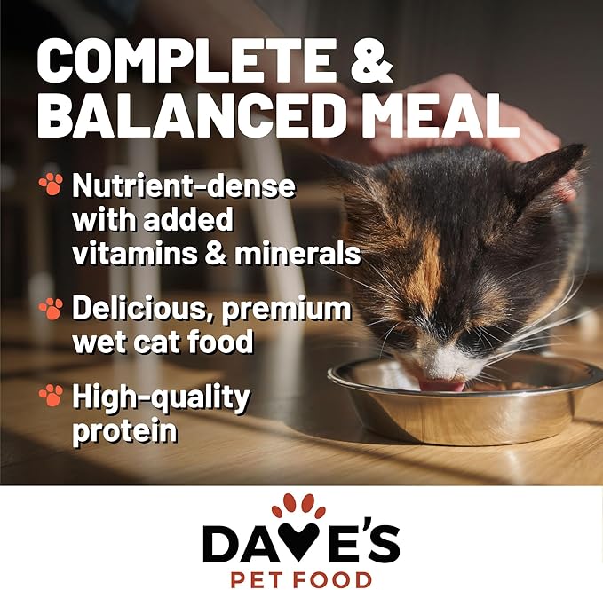 Dave's Pet Food Grain Free Wet Cat Food (95% Chicken & Chicken Liver Pate), Made in Canada Naturally Healthy Canned Cat Food, Added Vitamins & Minerals, Wheat & Gluten-Free, 5.5 oz (24 Pack)
