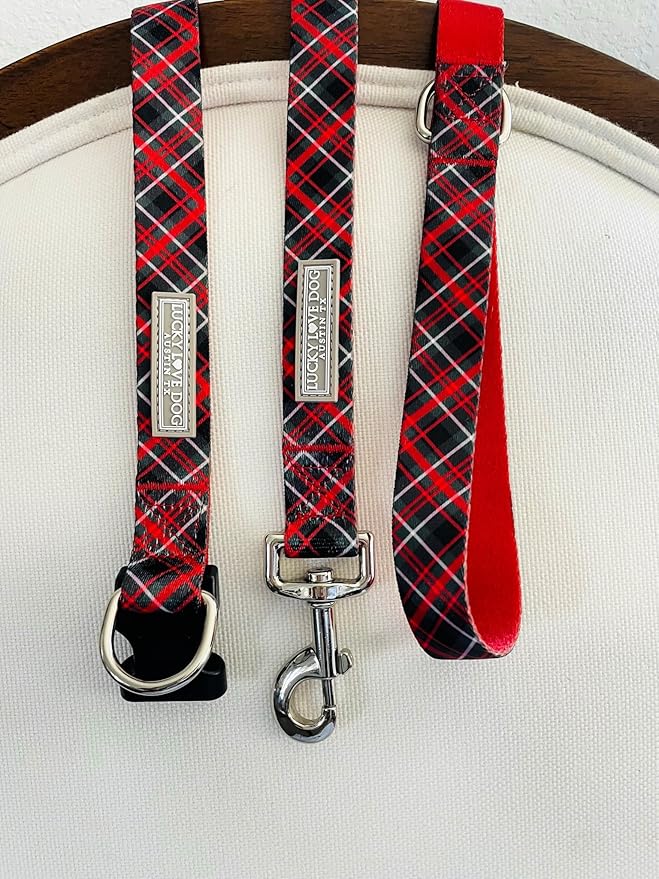 Lucky Love Dog - Easy Click Buckle Dog Collar with Leash Set Combo, Durable & Comfortable for Male & Female Dogs, Pet Collar for Small to Large Dogs, Secure Fit - Heywood Combo, Large