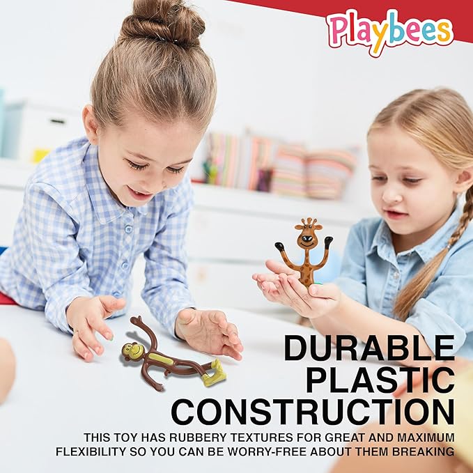 Bendable Zoo Animal Figures Toys - 12 Pack - Durable Plastic Jungle Animals Figures - Engaging & Bendable Rainforest Creature Toys - Educational Fun for Kids and Stress Relief Solution