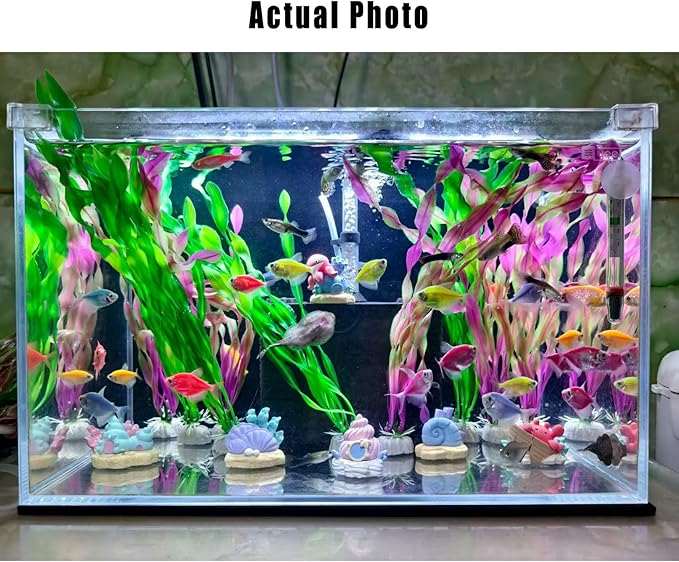 6 Pcs Aquarium Decorations Set - Artificial Undersea House,Conch, Octopus, Shell, Crab Polyresin Aquarium Ornaments for Fish Tanks，Tank Decorations，Aquarium Decor