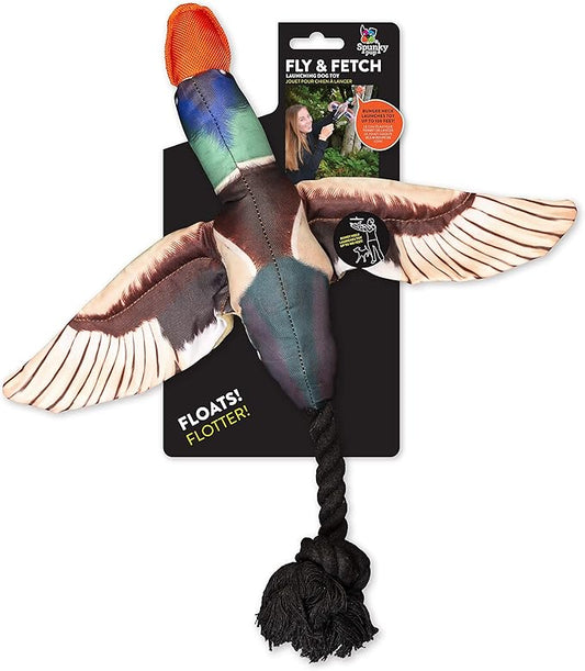 Spunky Pup Fly & Fetch Plush Dog Toy - Duck
