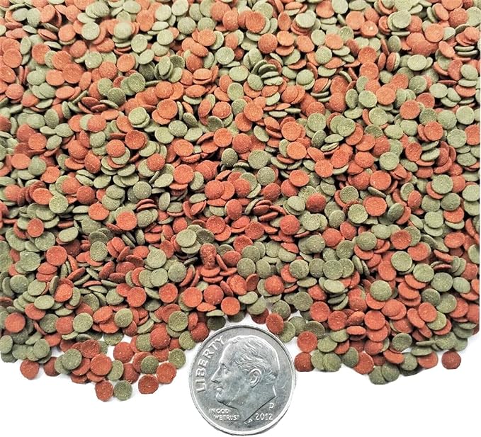 Aquatic Foods Inc. 3.5mm - 1/8" Micro Wafer Mix of Spirulina Algae & Intense Color Enhancing Sinking Micro Wafers for Catfish, Plecos, Bottom Fish, Shrimp, Crabs, All Tropical Fish..2-lb Med Jar