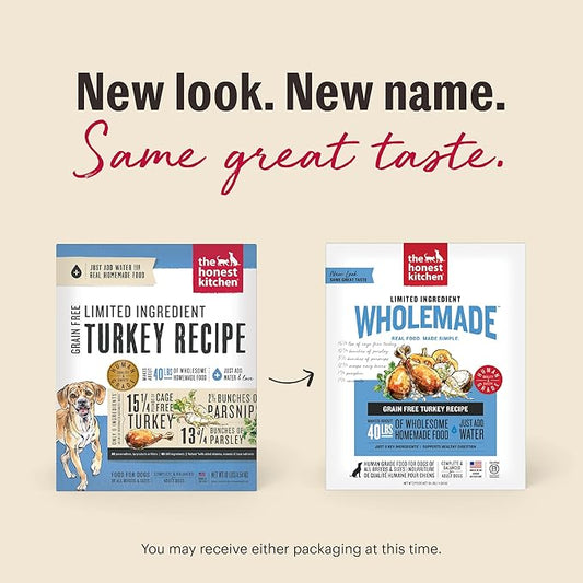 The Honest Kitchen Dehydrated Limited Ingredient Turkey Dog Food, 10 lb Box