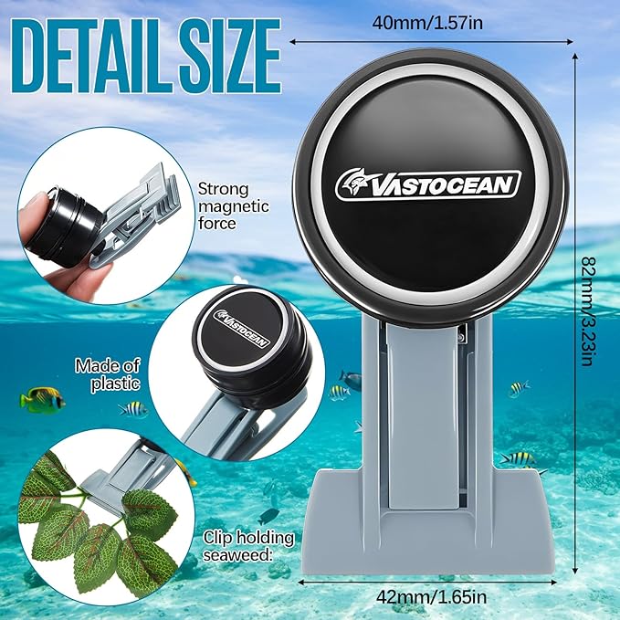 Blulu 4 Pcs Magnetic Seaweed Feeding Clips Saltwater Aquarium Tank Accessories Algae Magnet Seaweed Feeder for Fish and Aquatic Pets, Automatic Fish Feeder