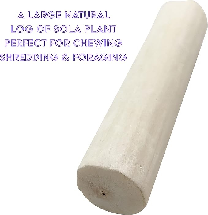 by M&M 5501 Natural Sola Log PK8 - Handcut Natural Sola Wood Logs, Lightweight Foraging Foot Toys, Chewable, Easy for Pets to Grab and Chew, Great for Small and Med Size Pet Birds