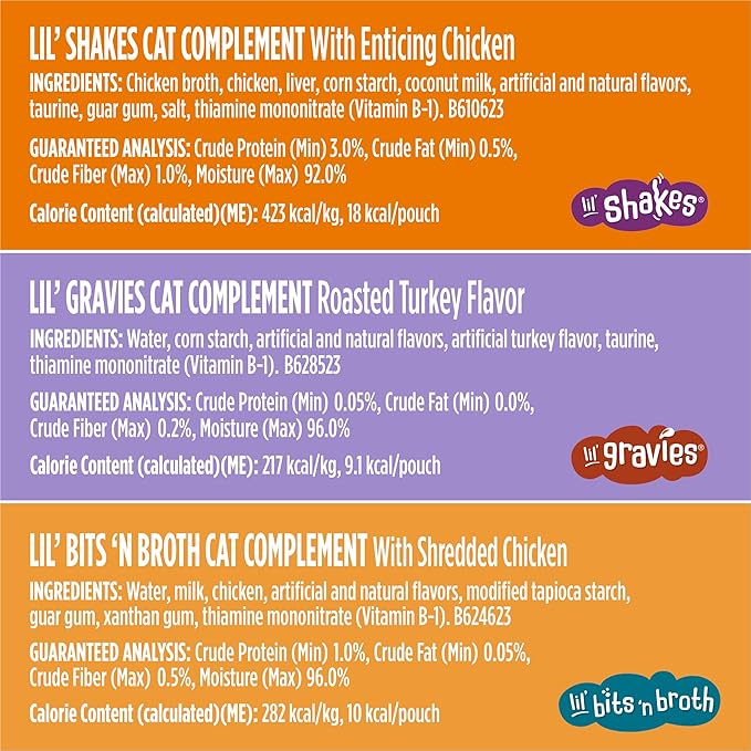 Purina Friskies Poultry Faves Broth and Gravy Cat Food Complements Variety Pack - 8 ct. Box
