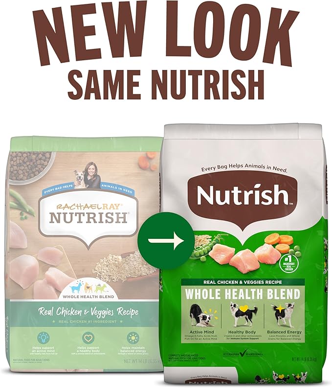 Nutrish Dry Dog Food, Real Chicken & Veggies Recipe Whole Health Blend, 6 lb. Bag (Rachael Ray)