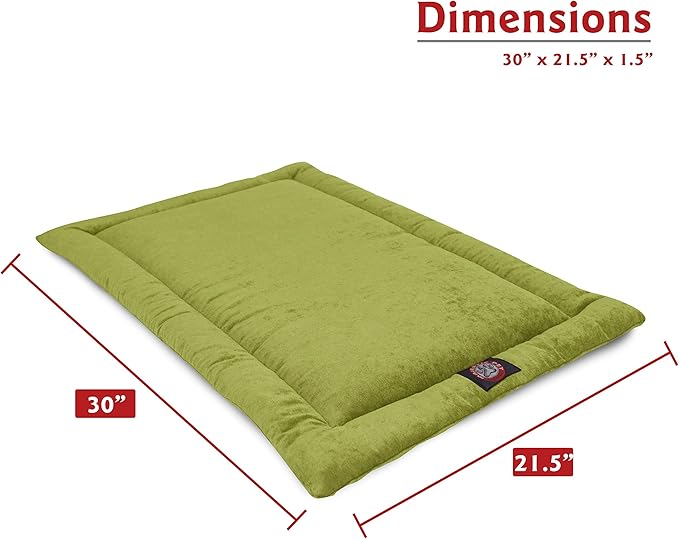 Majestic Pet Dog Crate Mat - Machine Washable Soft Plush Pet Bed Pad for Crates & Kennels | USA Crafted | 30"x21" Villa Apple
