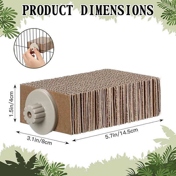 2 Pieces Bird Chew Toy Parrot Cage Perch Cardboard Platform Bird Paw Grinding Stand Parrot Cage Playground for Macaws, Small Parakeets, Conures, Budgies, Finches Conure Cockatiel (Small)