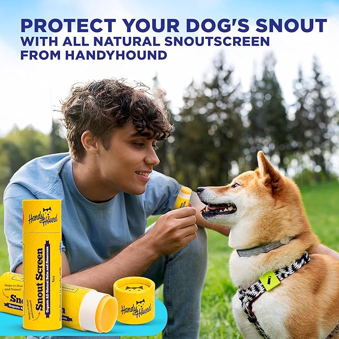 SnoutScreen Dog Paw Balm and All-Natural Dog Nose Balm for Dry, Cracked Skin, Dog Itching Skin Relief, Dog Sunscreen, Vet Recommended, Made in USA, Protects Against UVB and UVC Rays, 1 oz