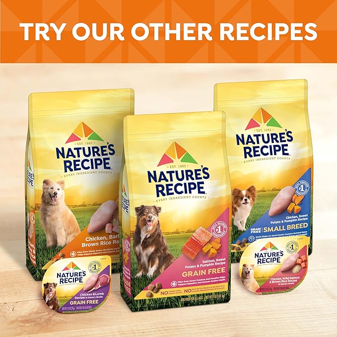 Nature's Recipe Grain Free Puppy Dry Dog Food, Chicken, Sweet Potato & Pumpkin Recipe, 4 lb. Bag