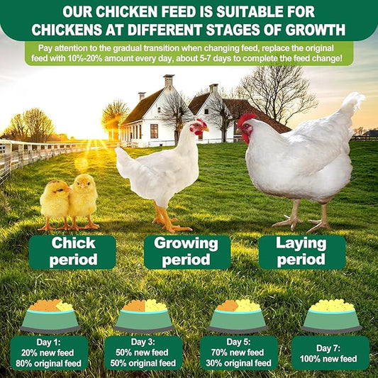 Chicken Feed, 15lb Dried Black Soldier Fly Larvae Pellets for Chickens, Processed Chicken Food for Laying Hens, Chickens Layer Feed, Organic Bird Food with More Protein&Calcium Than Mealworms