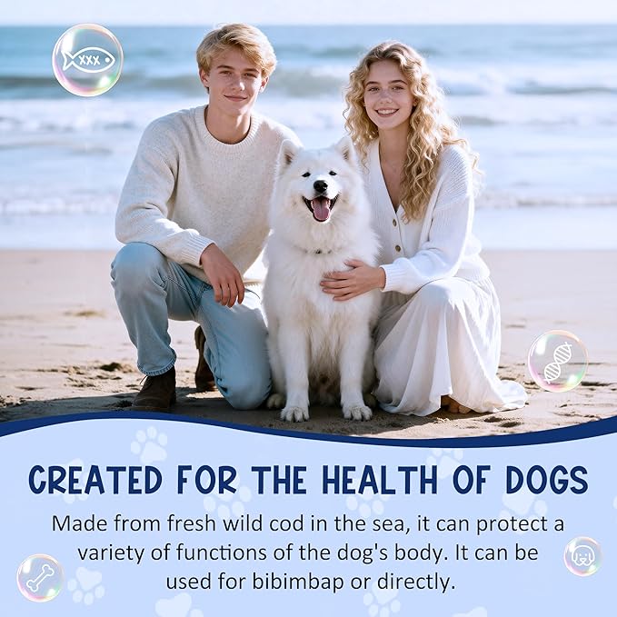 Natural Cod Skins for Dogs - Single Ingredient Dog Treats, Grain Free & Hypoallergenic - Dental Chews for Teeth Cleaning & Fresh Breath - Rich in Omega-3 for Skin & Coat Health (Dinut 5.5 oz)