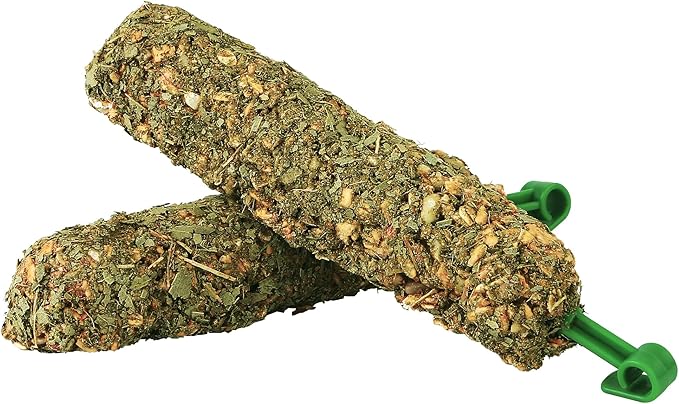 Sugar Glider Food, Natural Eucalyptus Chew Sticks for Chinchillas, Small Animal Treat with Leaves Fruits Oats Honey for Rabbits Guinea Pigs Parrots, 5.3oz (1 Pack, 2 Sticks)