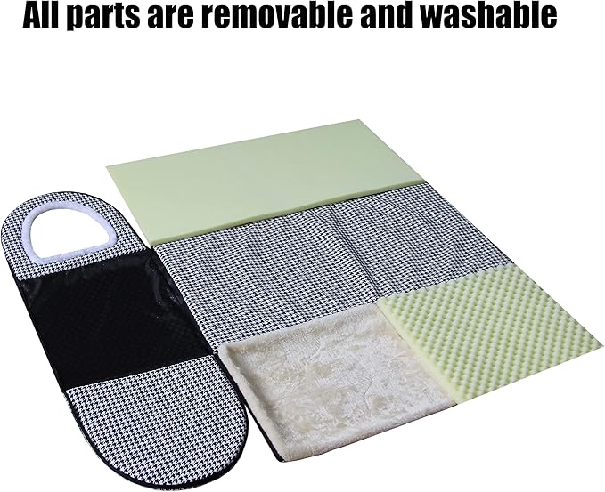 Dog Bed,2 Ways to Use,Indoor Pet House with Fluffy Mat,Removable and Washable Cover,Non-Slip Bottom,for Large Dogs(2XL Black Cranes)