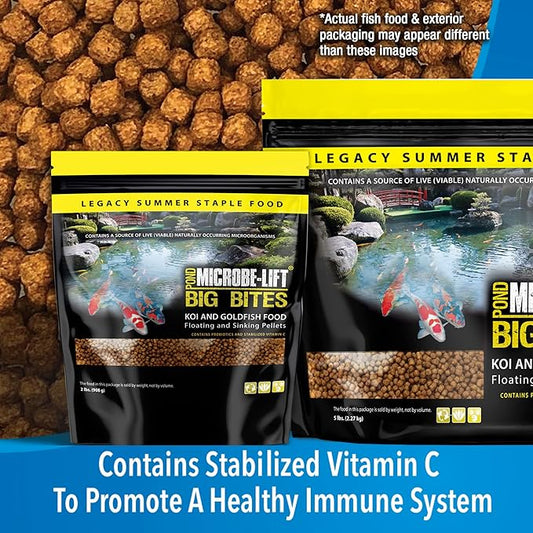 MICROBE-LIFT MLLBBMD Big Bites Fish Food Pellets for Ponds, Water Gardens, and Fountains, for Large Live Goldfish and Koi, 2.75 Pounds (Pack of 2)