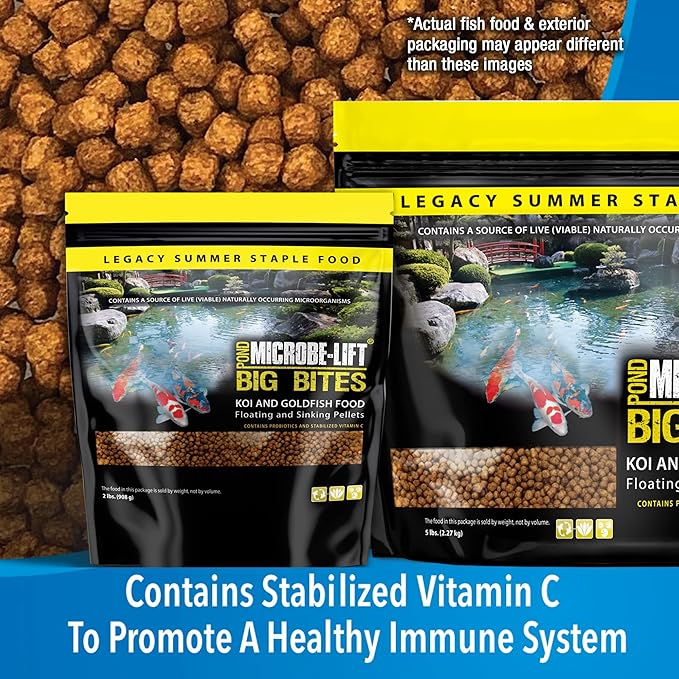 MICROBE-LIFT MLLBBMD Big Bites Fish Food Pellets for Ponds, Water Gardens, and Fountains, for Large Live Goldfish and Koi, 2.75 Pounds