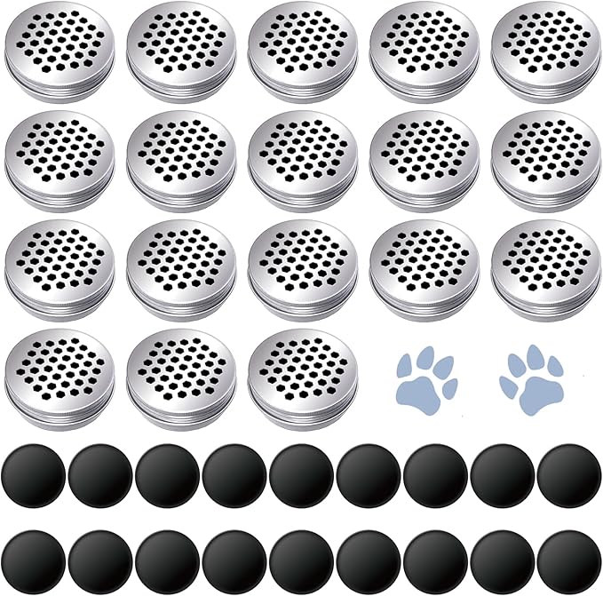 18 Pack Dog Scent Work Tins Training Kit Nose Work Magnetic Dots Scent Work Containers for Dogs Training Metal Box Smell Aluminum Cans with Lids (18pack)