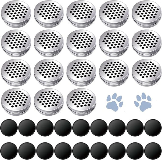 18 Pack Dog Scent Work Tins Training Kit Nose Work Magnetic Dots Scent Work Containers for Dogs Training Metal Box Smell Aluminum Cans with Lids (18pack)