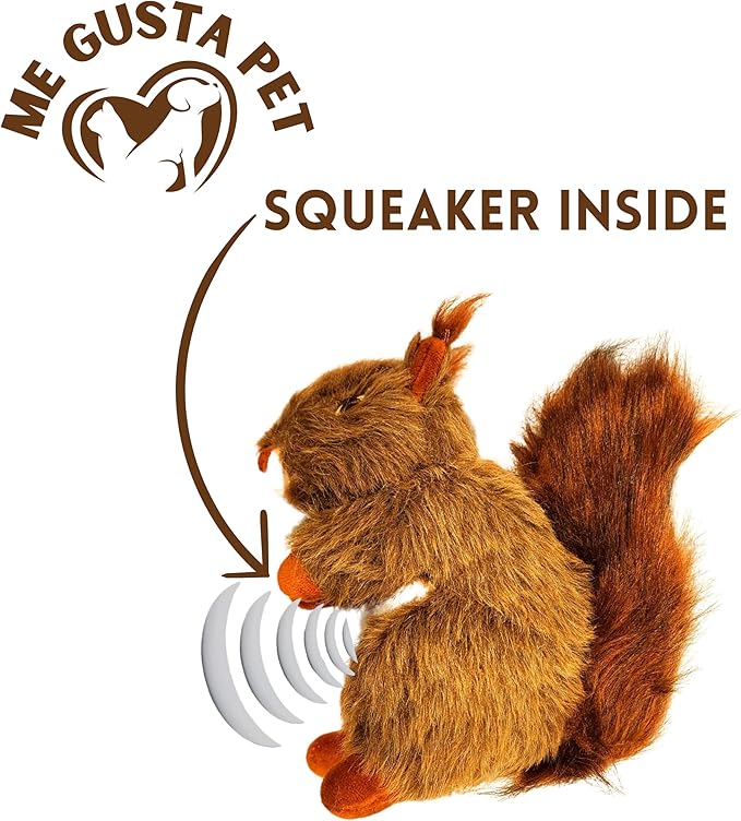 Dog Squeak Toys Squirrel, Interactive Dog Toy for Small, Medium and Large Breeds, Dog Toys Stuffed with Squeaky, Stuffed Dog Toy with Squeaky Stuffed & Animals Chew Toy for all Dogs Pet.