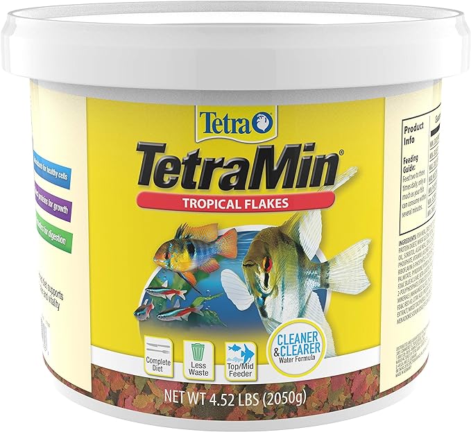 TetraMin Nutritionally Balanced Tropical Flake Food for Tropical Fish, 4.52 lbs