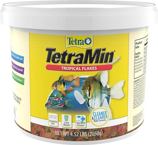 TetraMin Nutritionally Balanced Tropical Flake Food for Tropical Fish, 4.52 lbs