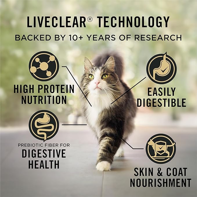 Purina Pro Plan Allergen Reducing, Sensitive Skin & Stomach, High Protein Cat Food, LIVECLEAR Turkey and Oatmeal Formula - 12.5 lb. Bag