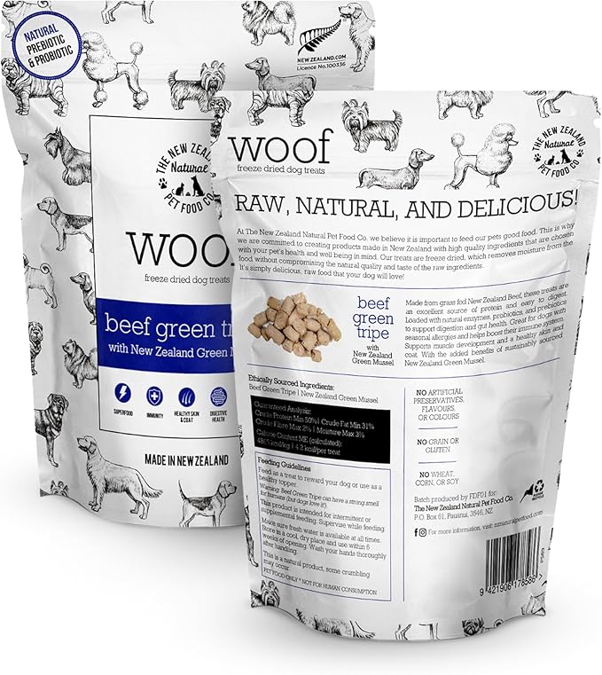 Woof Beef Green Tripe Freeze Dried Treat 1.4oz