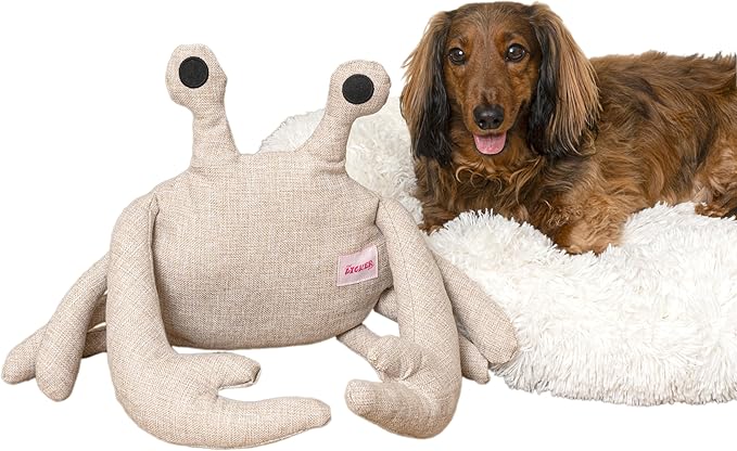 DTY1003A-L-3SET Edisto Large Coastal Seashore Chenille Squeaky Stuffed Dog Toy Set with Nosework Toy, Multi-Colored (3-Pack)