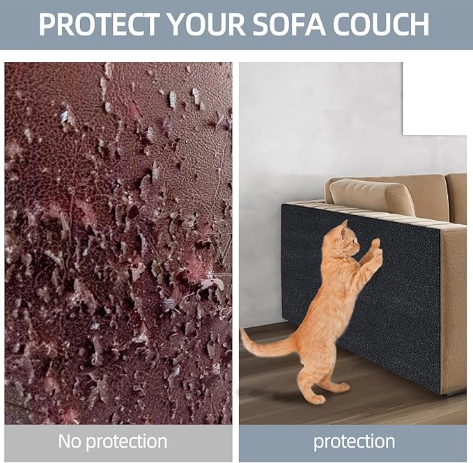 Cat Scratch Mat 78.7"x15.8",Replacement Cat Scratching Post or Cat Scratch Pad,DIY Cat Tree Shelf,Decoration Cat Tower,Protector Couch Furniture or Wall (Black)