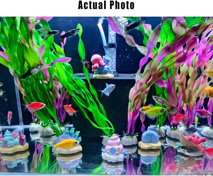 6 Pcs Aquarium Decorations Set - Artificial Undersea House,Conch, Octopus, Shell, Crab Polyresin Aquarium Ornaments for Fish Tanks，Tank Decorations，Aquarium Decor