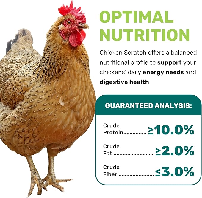 LEACH GRAIN & MILLING CO. Chicken Scratch 25 Lbs, Chicken Feed - High Protein and Fiber - Healthy Whole Grains - Supports Energy & Digestive Health, Natural Food and Supplies for Poultry