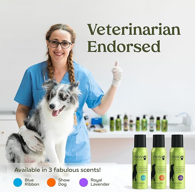 PAWFUME Dog Detangler Grooming Spray, Royal Lavender, 1-Pack – Keeps Pups Fresh All Day – Hypoallergenic, Alcohol-Free, Detangling & Moisturizing – Salon-Quality Dog Necessities for Coat & Fur Care