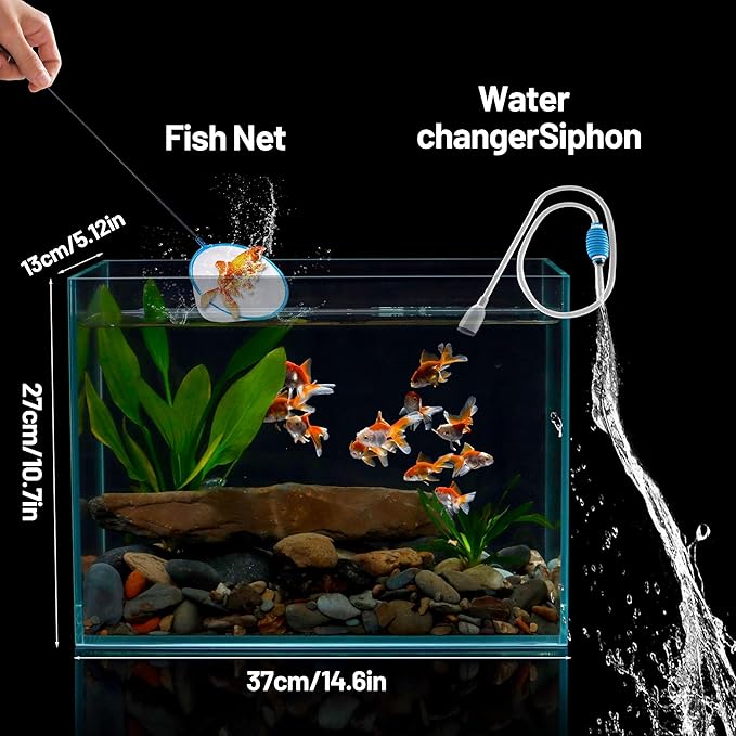 Ultra Clear Glass Fish Tank 4 Gallon, 5mm Thickened Rimless Aquarium Tank Low Iron, Nano Aquarium for Betta Gold Fish Shrimp，14.5”L x 5.1”W x 10.6”H