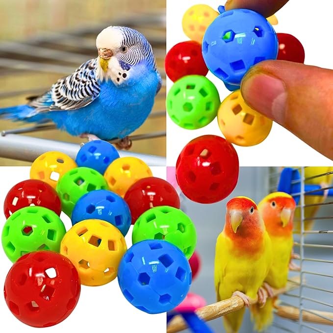 Bonka Bird Toys 1492 PK12 Mini Hard Plastic Balls, 3/4" Diameter, Durable Non-Toxic Material for Small to Medium Bird Breeds, Vibrant Colors, Ideal for DIY Bird Toys and Interactive Playtime