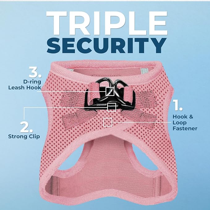 Voyager Step-in Air Cat Harness - All Weather Mesh Step in Vest Harness for Small and Medium Cats by Best Pet Supplies - Harness Leash Set (Pink), XXS