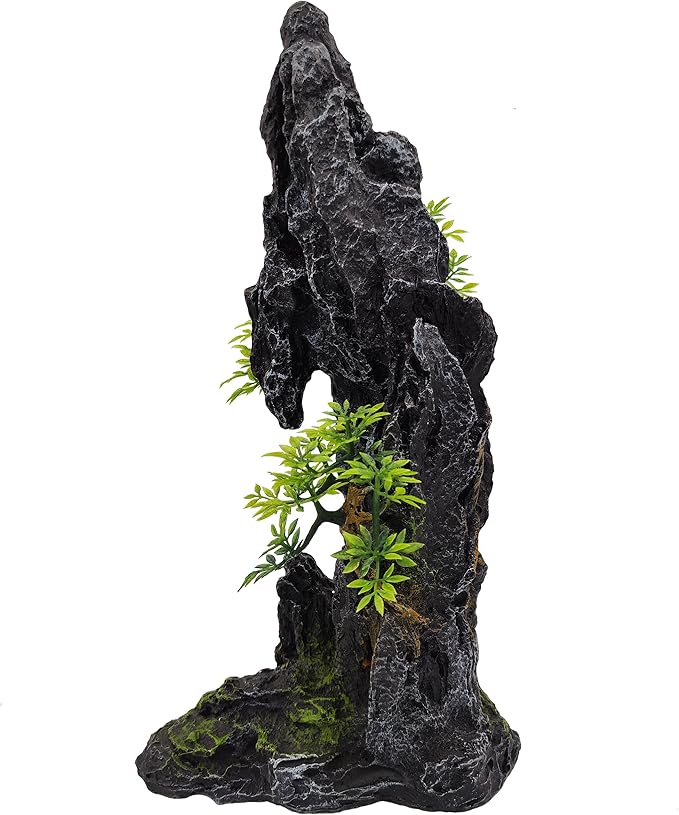 Large Fish Tank Decorations - Aquarium Ornament Mountain View Stone Tree Rock Cave Large Fish Tank Decorations