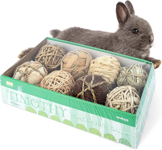 andwe Small Animals Play & Activity Balls Rolling Chew Toys for Rabbits Guinea Pigs Chinchilla