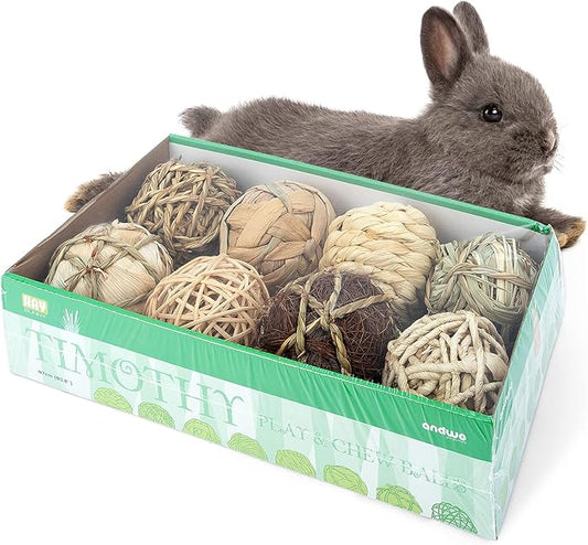 andwe Small Animals Play & Activity Balls Rolling Chew Toys for Rabbits Guinea Pigs Chinchilla