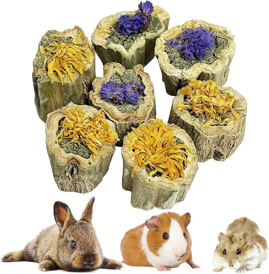 BNOSDM Hamster Chew Treats Chinchilla Natural Petal Snacks Rabbit Papaya Toys for Teeth for Guinea Pigs Syrian Dwarf Hamsters Gerbils Mice
