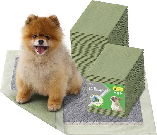 Bedsure Pee Pads for Dogs, 22" x 22" Puppy Pads 100 Count, Super Absorbent & Leak Proof, Small Dog Training Pads Quick Dry Disposable Pets Potty Pads Odor-Control Activated Carbon & ECO Green Material