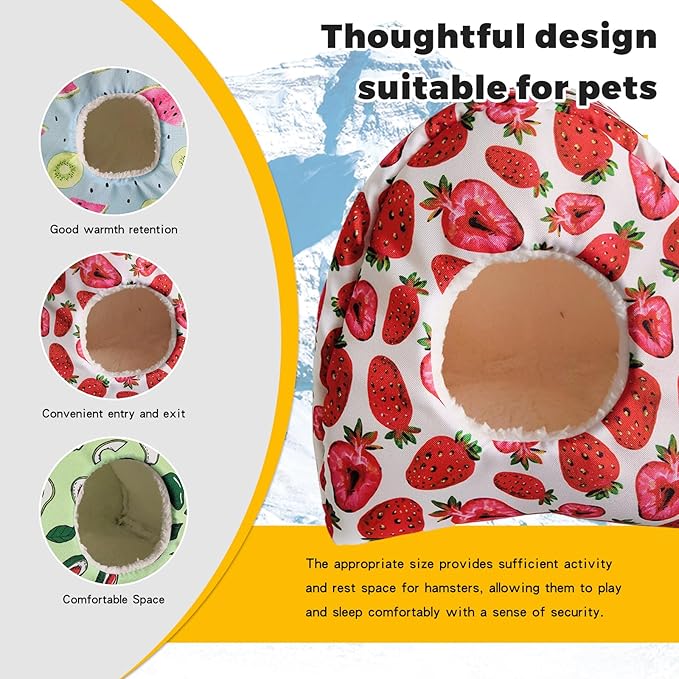 Guinea Pig Hideout - Thicken Washable Christmas Style(Green) Small Animal House Cage Accessories for Guinea Pig,Mouse,Chinchillas, Hamsters,Hedgehogs,Ferrets,Bearded Dragons & Rats