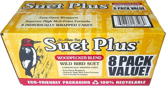 Bird Suet Variety Packs | 11 oz. Bird Suet Cakes | (Woodpecker, 8 Pack)