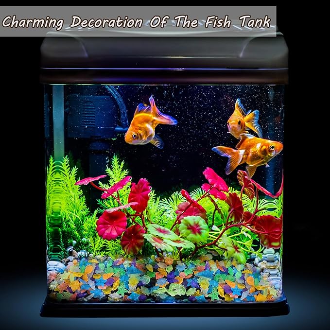 Kaiyuan Dynasty 100pc Sea Glow in The Dark Rocks Aquarium Glow Stones Rocks for Fish Tank Glow Pebbles for Fairy Garden,Yard,Bonsai,DIY Crafts,Color