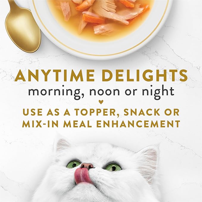 Purina Fancy Feast Broth Complement Chicken and Seafood Lickable Grain Free Wet Cat Food Variety Pack - (Pack of 20) 1.4 oz. Pouches
