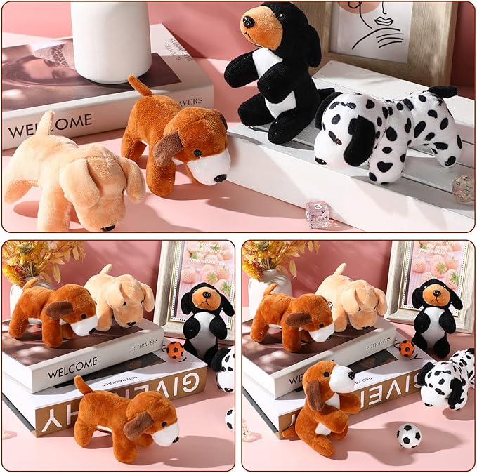 Sosation 20 Pcs Mini Plush Stuffed Dogs Bulk Dog Party Favors Adopt a Puppy Toy Soft Plush Animal for Kids Birthday Classroom Gift Goodie Bag Stuffers Christmas Stocking Fillers Decoration