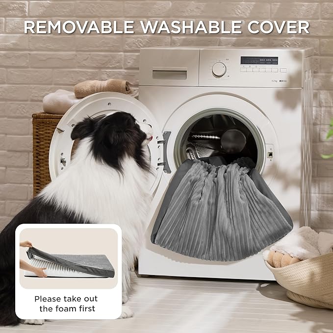 Bedsure Dog Bed Medium Size Dog - Orthopedic Pet Beds with Removable Machine Washable Cover, NOT Waterproof Egg Crate Foam Puppy Pad, Suitable for Pet Up to 35 lbs, 29"x18"