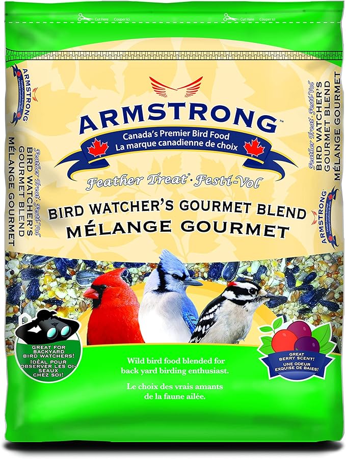 Gourmet Blend, 15.4 Pounds - with White & Red Millet, Cut Corn, Wheat, Black Oil Sunflower, Striped Sunflower, Peanuts & Safflower for Blue Jays and Northern Cardinals