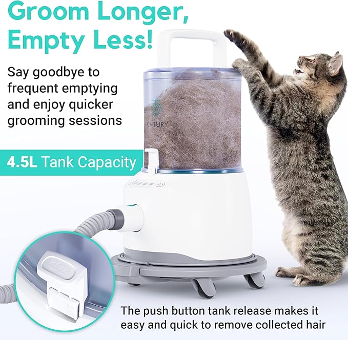 Dog Grooming Vacuum for Shedding, 5-in-1 Pet Grooming Kit with Dog Clippers for Grooming, 14,000Pa Powerful Suction, 4.5L Dust Cup, Quiet Pet Hair Vacuum Cleaner for Cats & Dogs Grooming