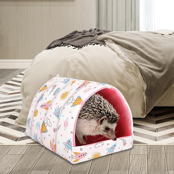UPINS 2 Pack Guinea Pig Bed, Guinea Pig Hideout Washable Small Animal House Cage Accessories for Dwarf Rabbits Chinchillas Hamsters Hedgehogs Ferrets Bearded Dragons and Rats